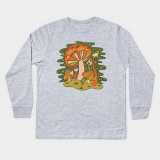 Forest of Mushrooms Kids Long Sleeve T-Shirt